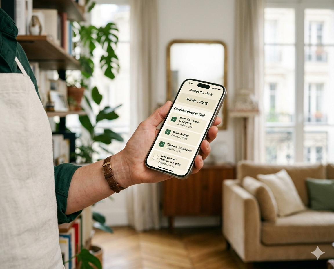 Suivi de la prestation sur l'application MyMenage : checklist des tâches réalisées